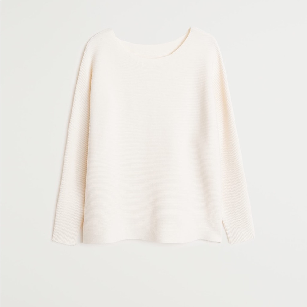 Mango ribbed sweater white